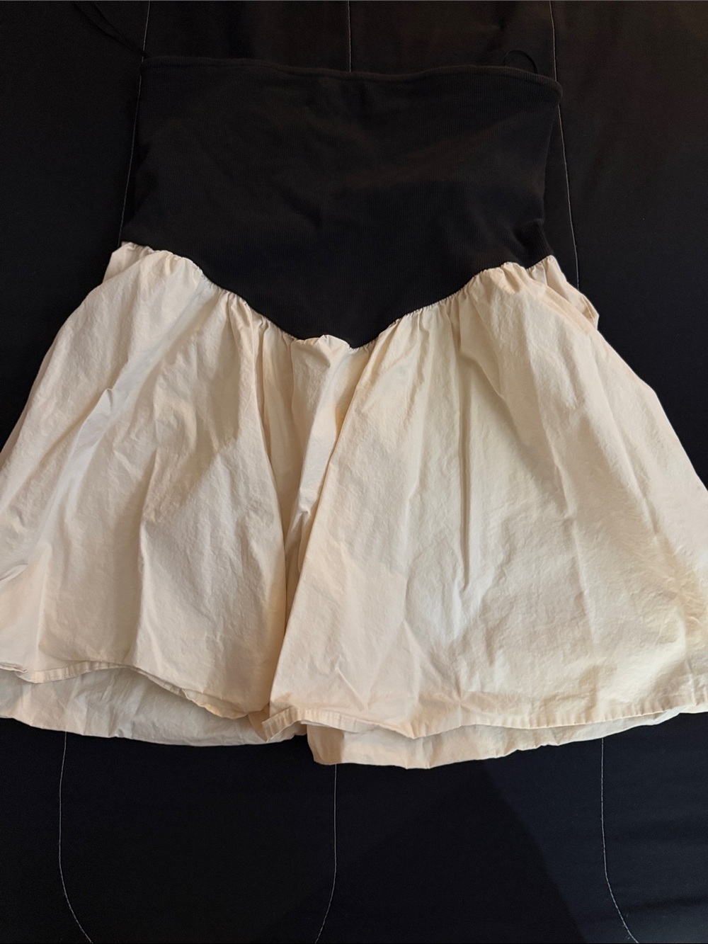 Cotton On Strapless Dress in Black and Cream